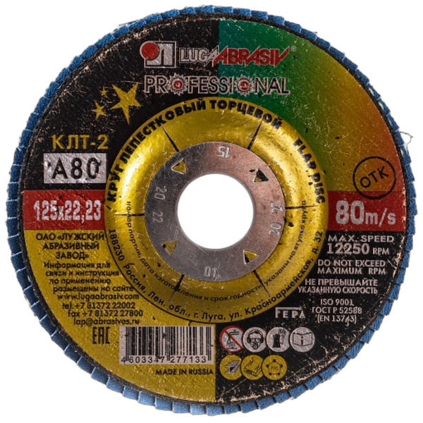 Круг лепестковый 125*22 Р 80 КЛТ2 14А 20 (80) в Нижневартовске
