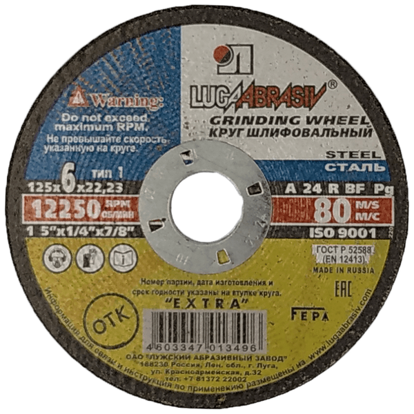 Круг обдирочный 125*6*22 A24 (10-80) в Нижневартовске