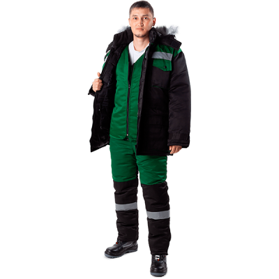 Костюм зимний мужской СЕВЕР NEW (цв.зеленый)  в Нижневартовске