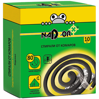 Спирали от комаров NADZOR (10шт) черные в Нижневартовске