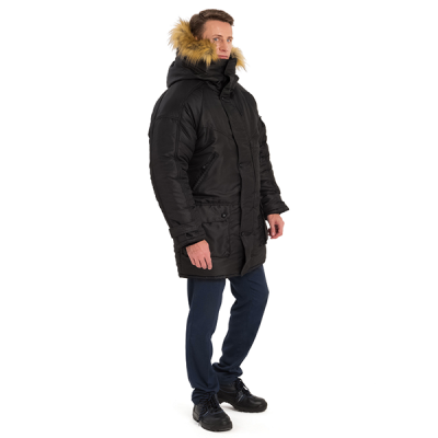 Куртка зимняя ПРЕМЬЕР (IV климат.пояс) (карман формата А4), цв.черная в Нижневартовске