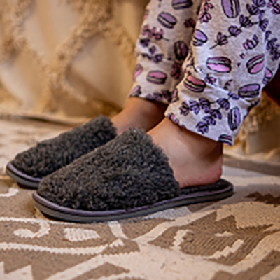   Тапочки из овчины женские закр.цв.серый в Нижневартовске