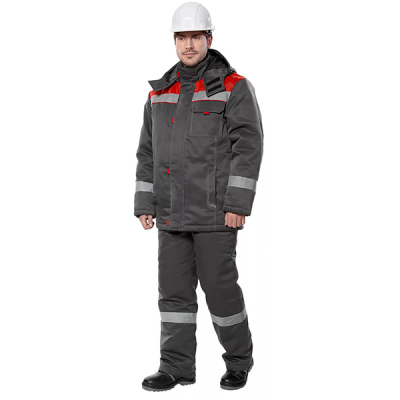 Костюм зимний мужской ТИМБЕР (цв.серый+красный)  в Нижневартовске
