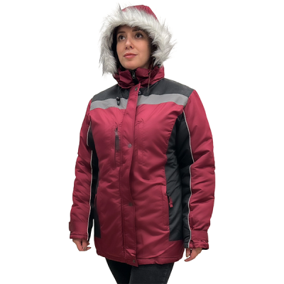 Куртка зимняя  СЕВЕРЯНКА женская (цв.бордовый+черный) в Нижневартовске