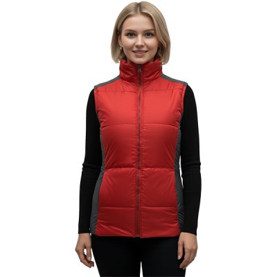 Жилет утепленный на флисе (цв. красный+серый)  в Нижневартовске