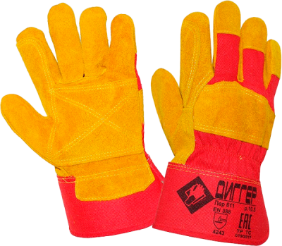 Перчатки спилковые комбинированные Диггер усиленные  в Нижневартовске