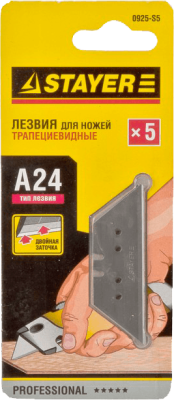 Лезвия для ножей 19мм 5шт трапецев. STAYER ПРОФИ (0925-s5) в Нижневартовске