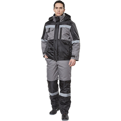 Костюм зимний мужской  Статус NEW (цв.серый+черный)  в Нижневартовске