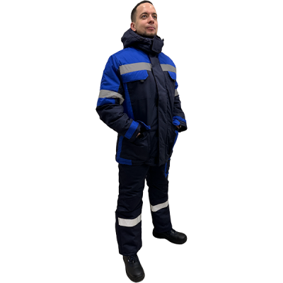 Костюм зимний КлинОйл (тк.антистат) цв. синий+василек в Нижневартовске