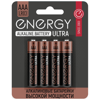 Батарейка Energy Ultra алкалин LR03/4B (АAА) (4шт.в блист.) в Нижневартовске