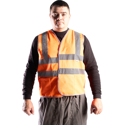 Жилет сигнальный оранжевый R122-1-O 1 класс защиты (тк.100% полиэфир)  в Нижневартовске